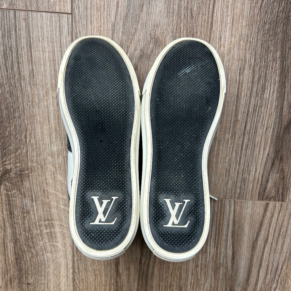 Louis Vuitton Black Denim + Leather High Top Sneakers | 38 - Picture 9 of 16